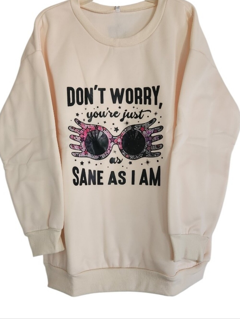 Cream Graphic Pullover Sweatshirt Sz XXL Nwt